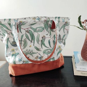 May Gibbs Linen Handbag, Aussie Tote Bag, Everyday Bag, Baby Bag, Handmade