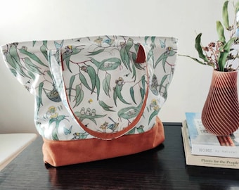 May Gibbs Linen Handbag, Aussie Tote Bag, Everyday Bag, Baby Bag, Handmade