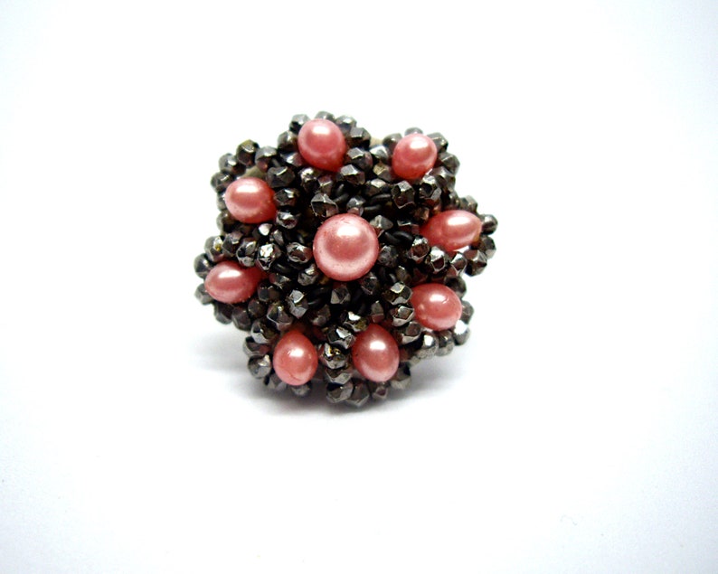 Vintage pink faux pearl earrings