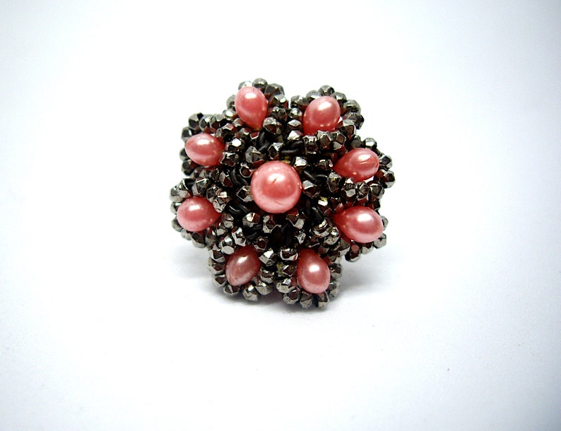 Vintage pink faux pearl earrings