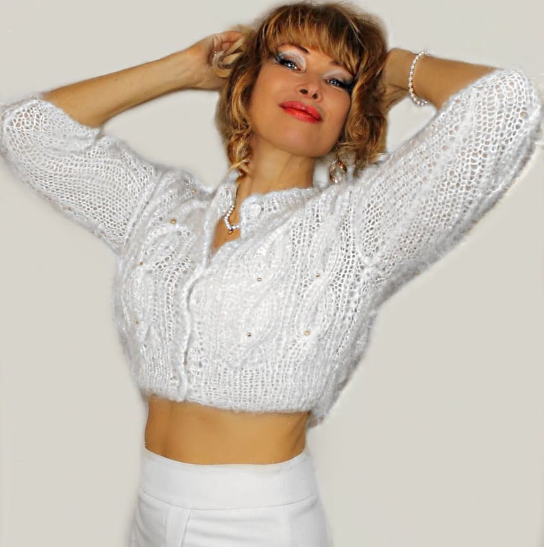 White Bridal Jacket,knit bolero mohair,wedding sweater,bridal cover up,bridal sweater,knitted wool bolero,white wedding bolero,white shrugs