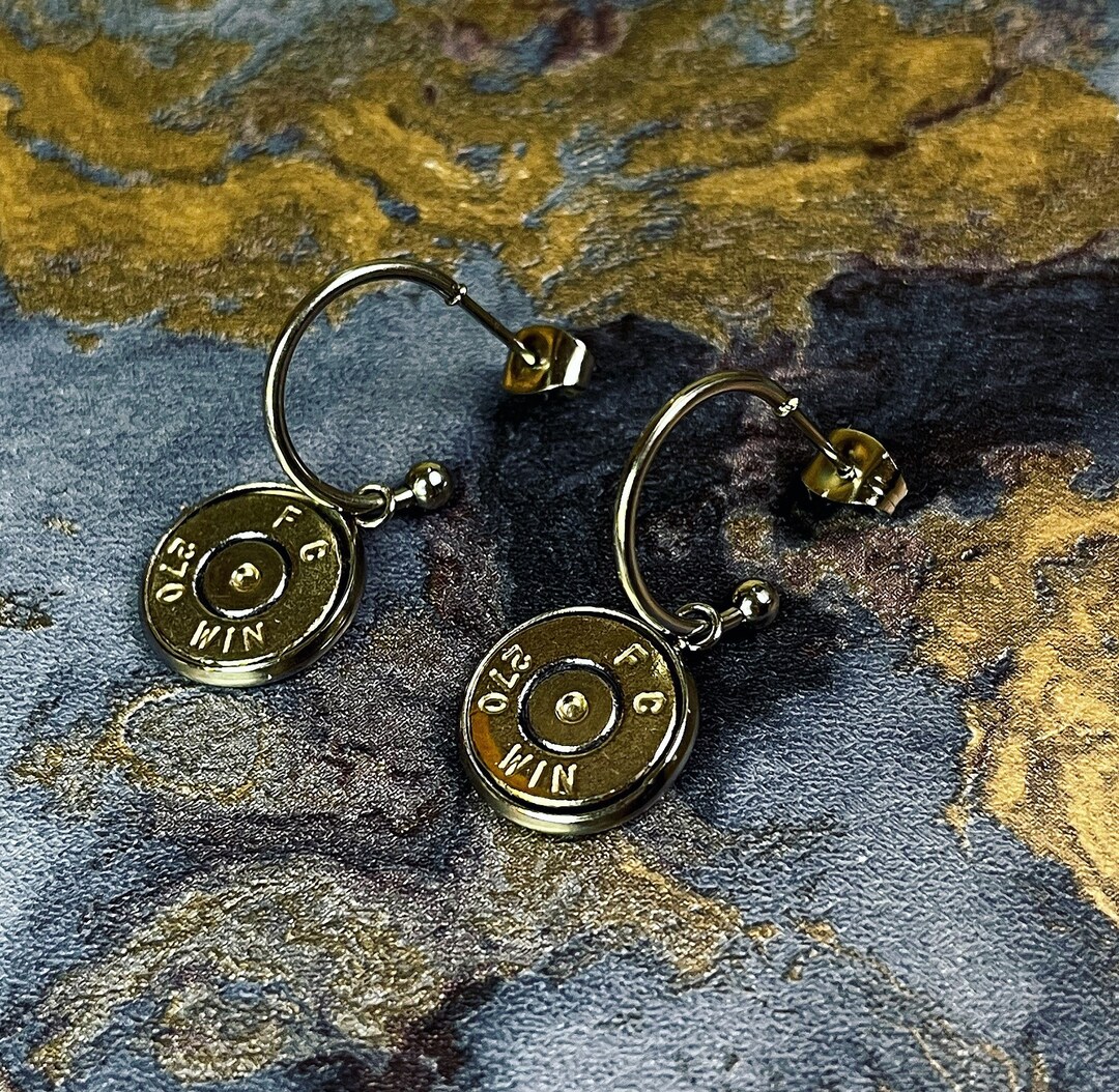 Rifle Cartridge Hoop Earrings Etsy