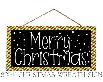 Whimsical Christmas Wreath, Red and Green Christmas Wreath Sign, Christmas Sign, Whimsical Christmas, Bulk Ordering Available