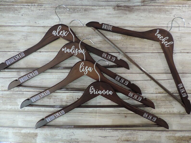 Personalized Bridesmaid Hangers Bride Hangers Custom Clothes Etsy