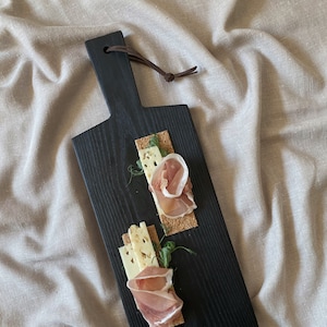 Wooden Cutting Board, Oak Wood Cutting Board, Black Burned Chopping Board, Serving Board