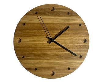 Oak Wood Wall Clock, Wall Decor, Home Decor, Design Wall Clock