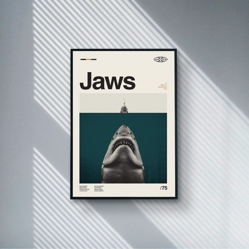 Jaws 1975 Movie Poster Jaws Movie Prints Retro Film Art - Etsy