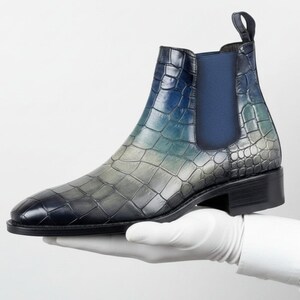 Men's Chelsea Boots Goodyear welt Patina Croc Pretoria Limited Edition