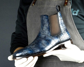 Botas Chelsea Goodyear Welt Croc Dakar Patina para hombre, edición limitada