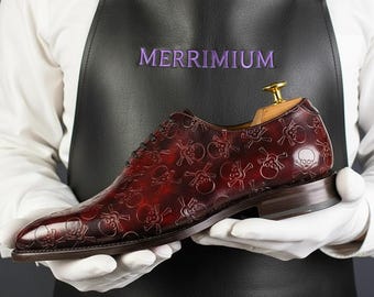 Zapatos de hombre con pátina del Museo del Cráneo, corte integral, Goodyear welt, edición limitada