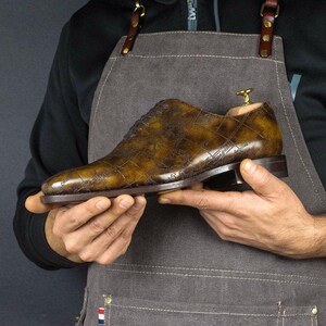 Men's Wholecut Goodyear welt Patina Shoes Cartography Limited Edition image 2