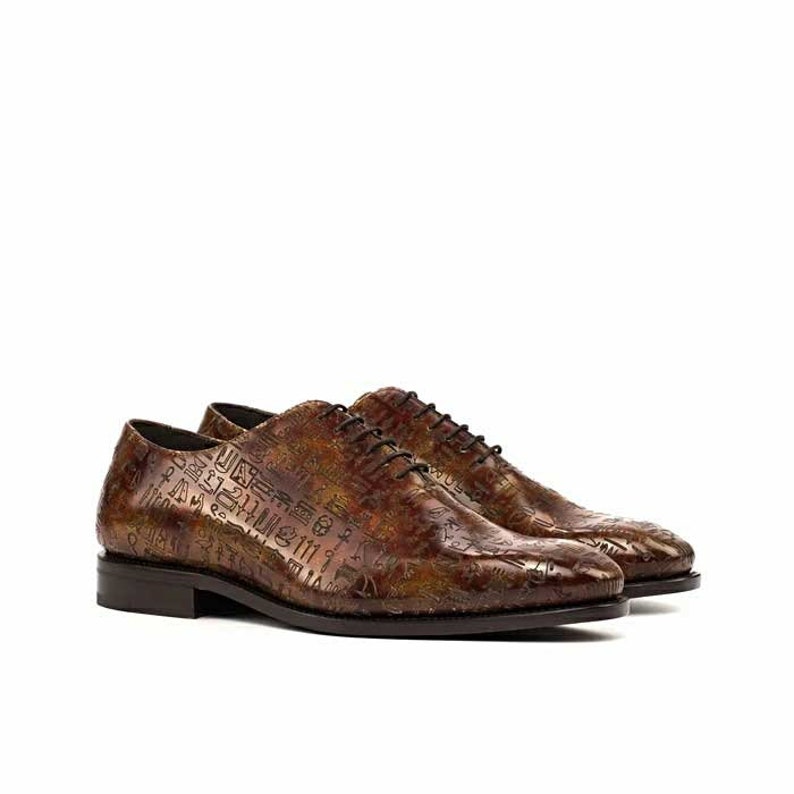 Men's Wholecut Goodyear welt patina shoes Egyptian limited edition large size extra wide image 2