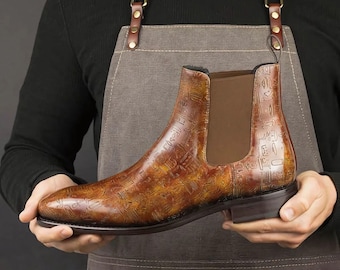 Botas Chelsea para hombre Goodyear welt Patina Egyptian Edición Limitada