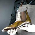 Men's Croc Cairo Patina Chelsea Goodyear Welt Boots Limited Edition
