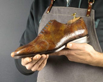 Zapatos Spartan Fire Museum Patina Wholecut para hombre, edición limitada Goodyear Welt