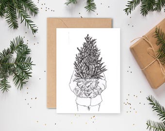 Greetingcard, kerst, kerstkaart 300 grams karton, met enveloppe en sluitsticker