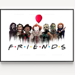 Horror Movie Friends A4 Print: Iconic Characters