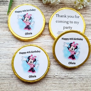 Personalised Chocolate Coins Minnie Birthday Party Favours Table Decoration