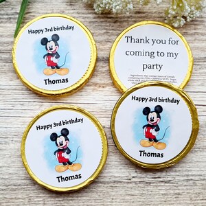 Personalised Chocolate Coins Mickey Birthday Party Favours Table Decoration