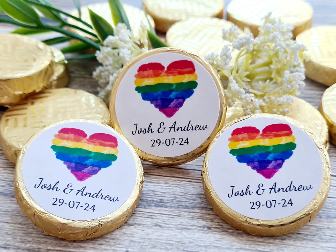 Personalised Pride Names and Date, Gay Rainbow Dark