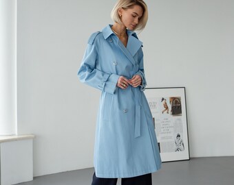 light blue swing coat