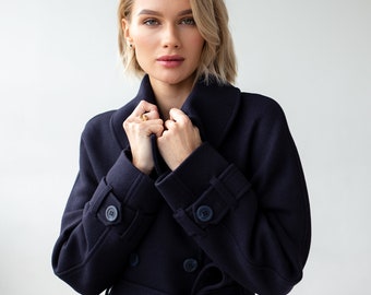ジャケット・アウター AT LAST&CO WOOL COAT DARK NAVY Les Deux Michael Solid Wool Coat 3.0 - Dark Navy – Kempt