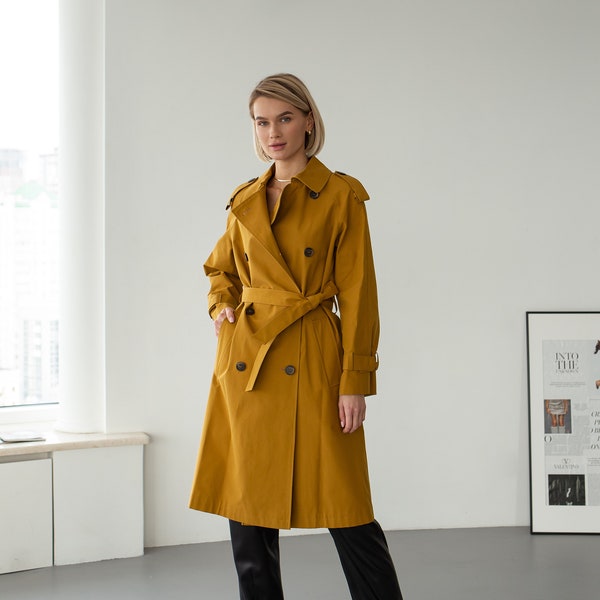 Mustard Yellow Coat Etsy
