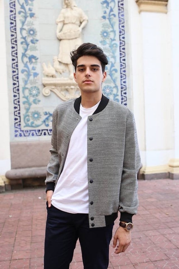 white cotton bomber jacket