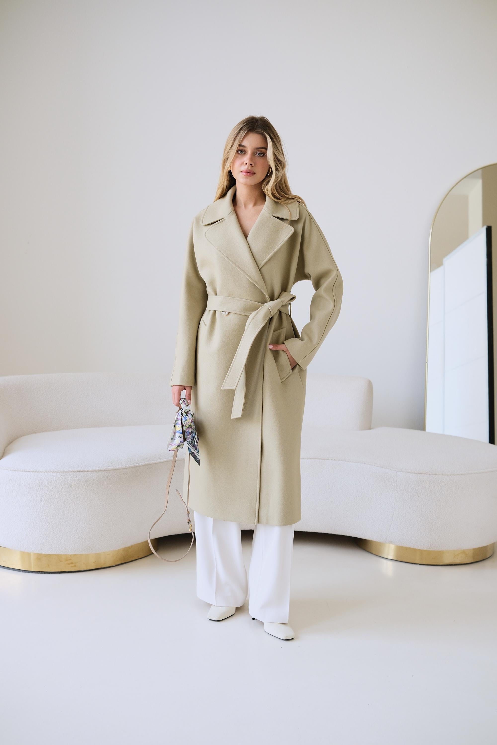 ジャケット・アウター epine volume wool tailored coat Cream Wool Coat, Ivory Coat, Beige Wool Coat, Short Coat