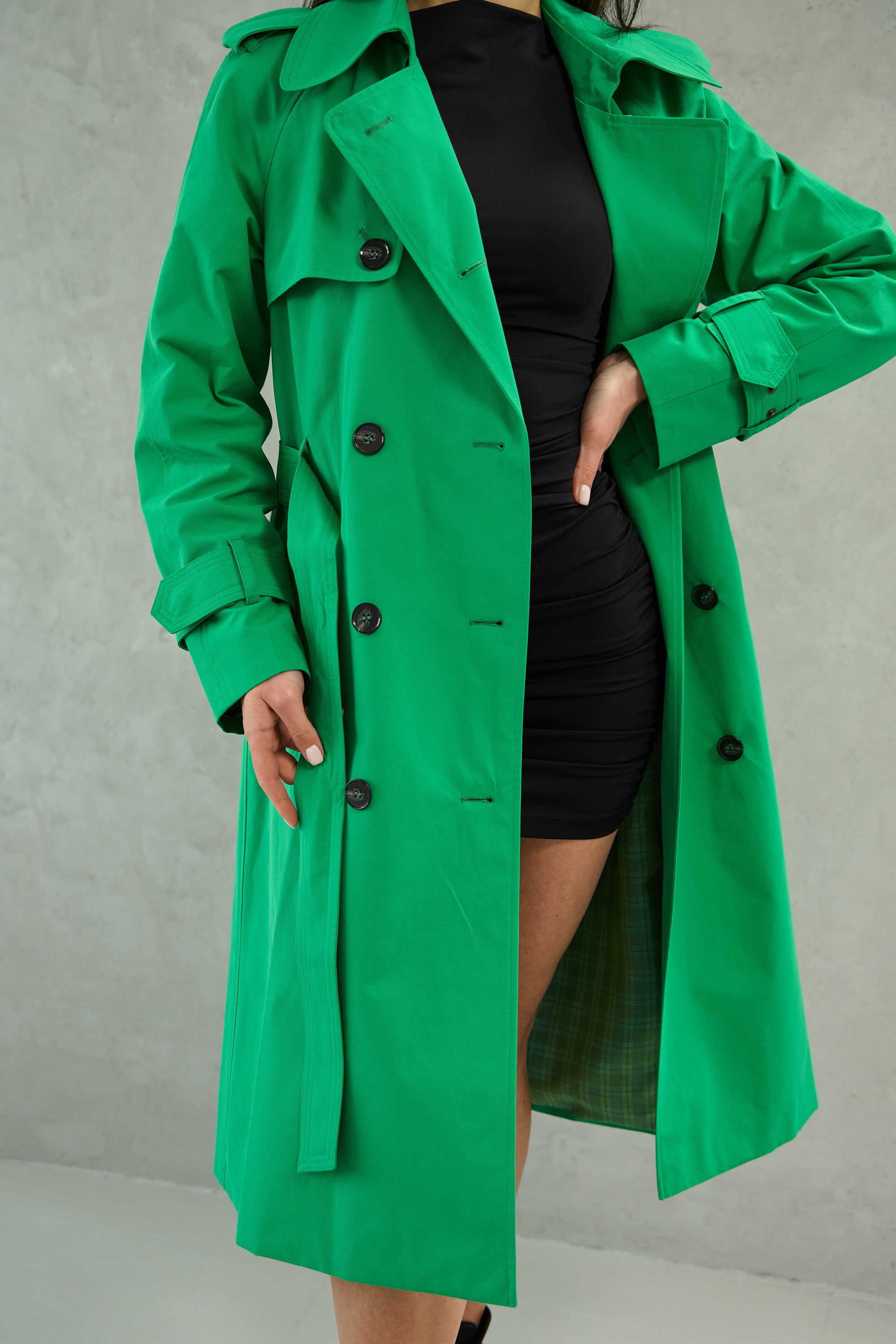 LTS Tall Women's Khaki Green Midi Formal Coat | Long Tall Sally