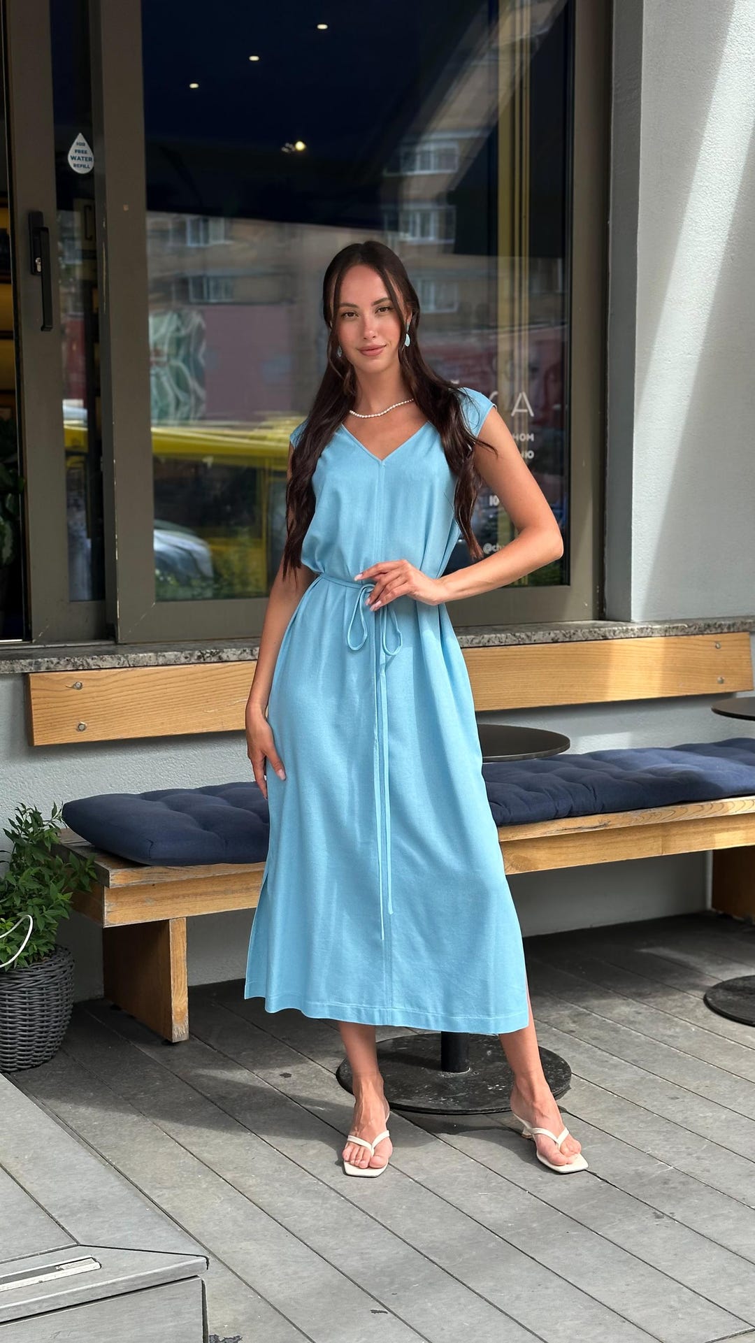 blue summer dress Lead The Way Home Light Abstract Shop the Mint Buy this floral midi dress for casual parties and be as comfy as you are stylish. Light Blue Midi Summer Dress