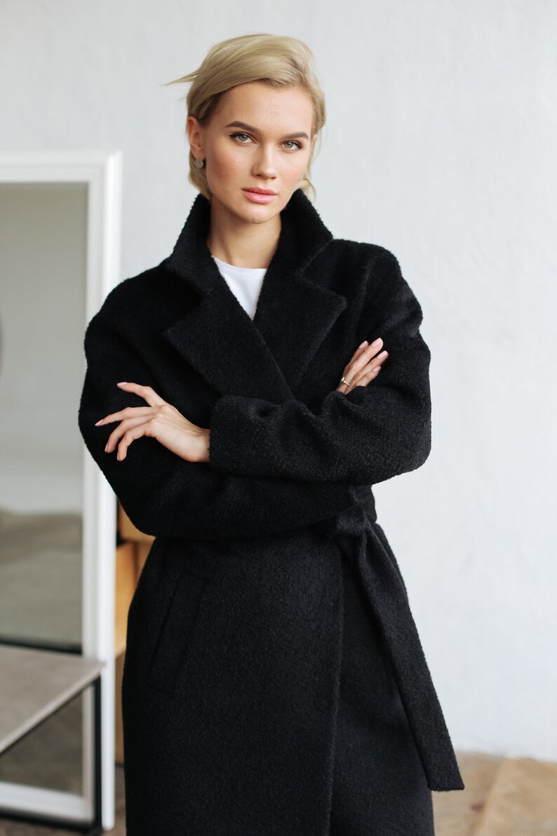 Women's Alpaca Wool Coat black Alpaca Coat Warm Winter Etsy