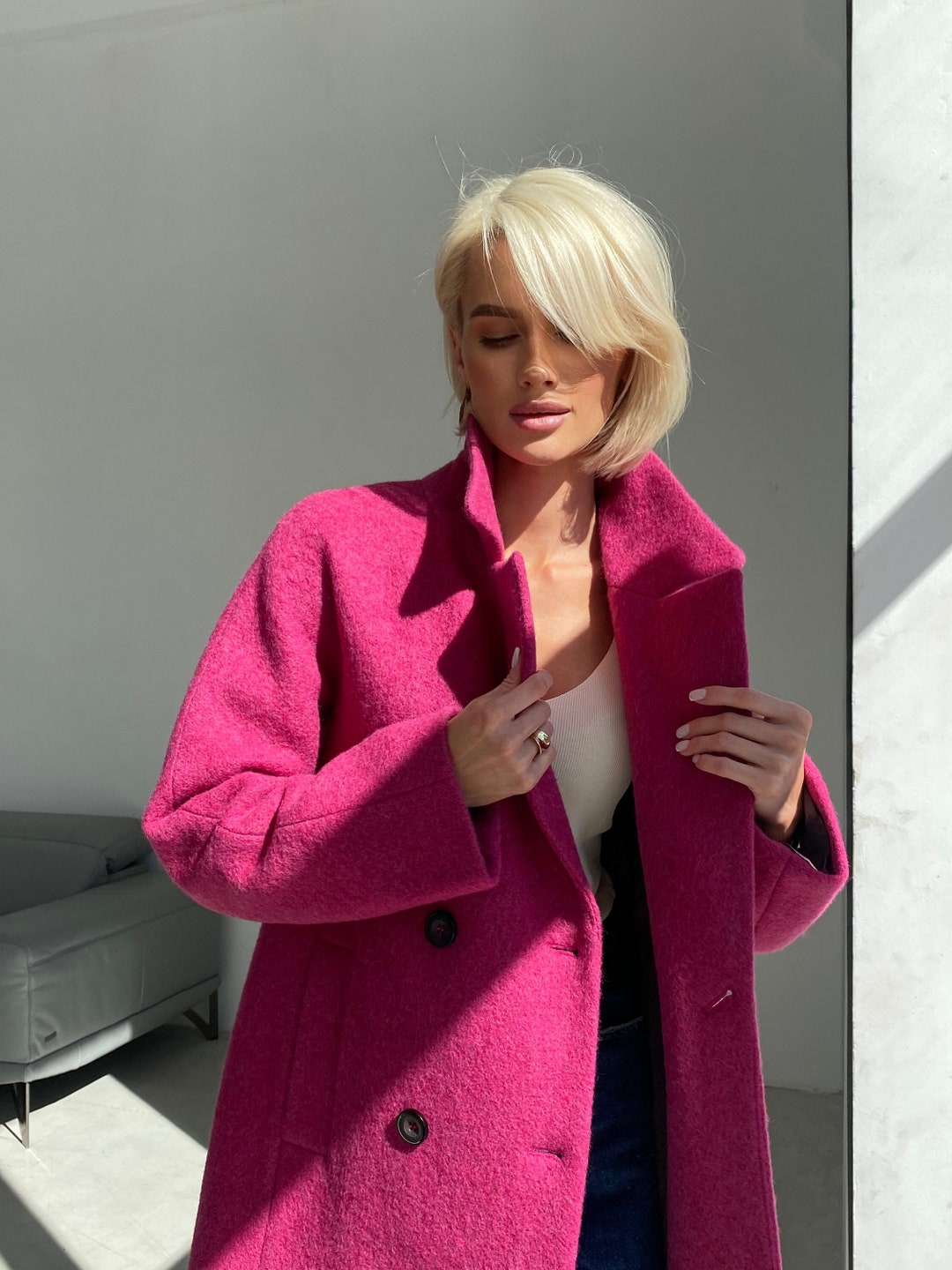 ジャケット・アウター Lausanne Wool Short Coatpink petale M il_1080xN.6602177748_cima.jpg