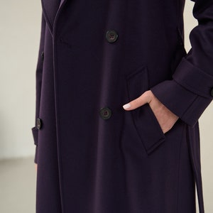 purple prints overcoat oversized warm winter coat hooded patchwork overcoat