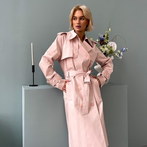 Pink Trench Coat - Etsy
