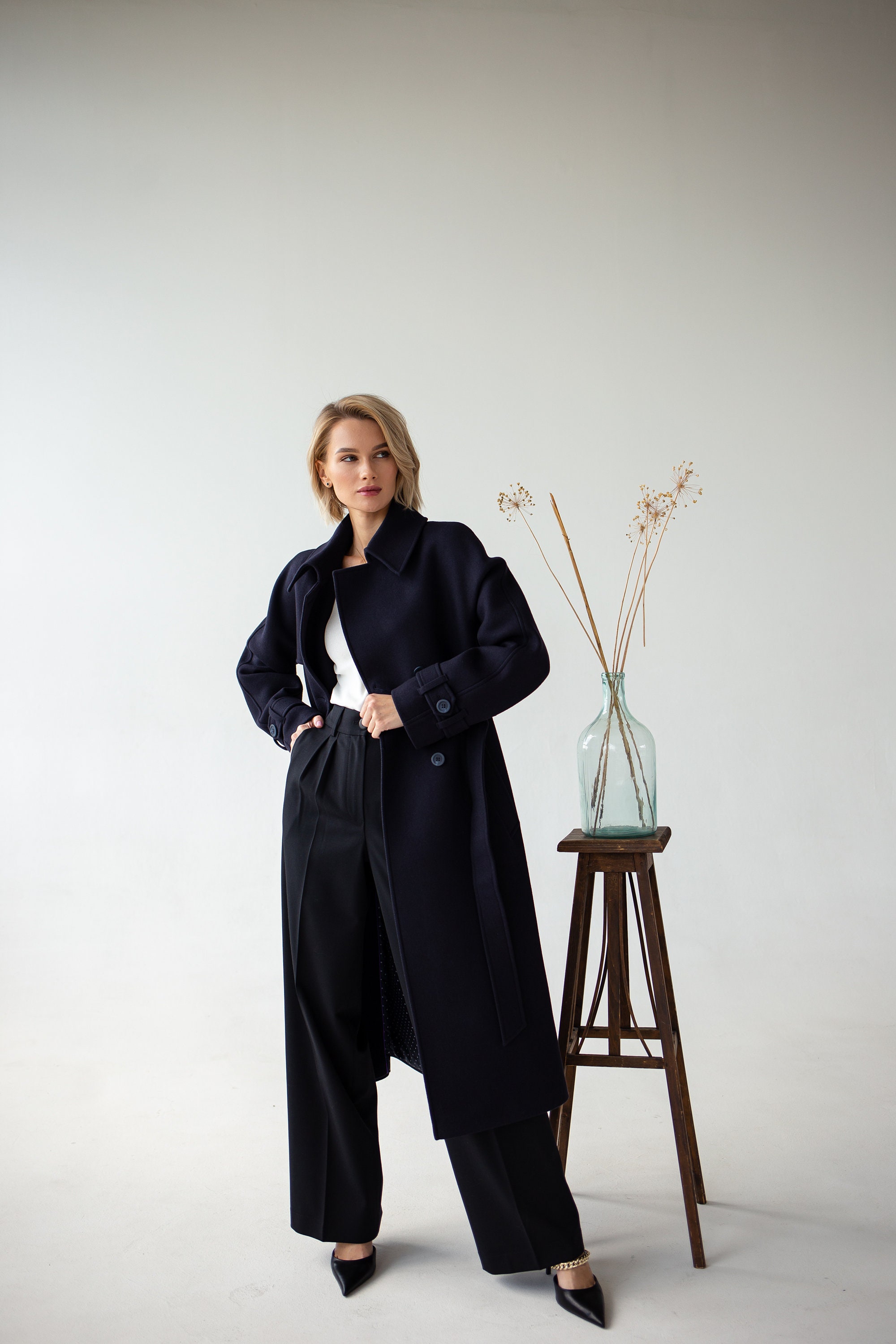 ジャケット・アウター AT LAST&CO WOOL COAT DARK NAVY AT LAST&CO WOOL COAT DARK NAVY