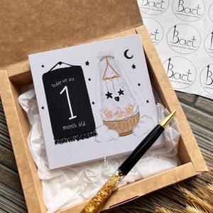 Cartes Jalon Jumeaux | Cartes bébé étape importante | Cadeau baby shower | Jalon bébé | Cadeau pour bébé jumeau | Accessoires photo | Accessoires photo pour bébé