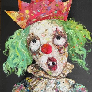 Pintura abstrata original a óleo sobre papel cartão 14x18 de Anastasiya Kimachenko