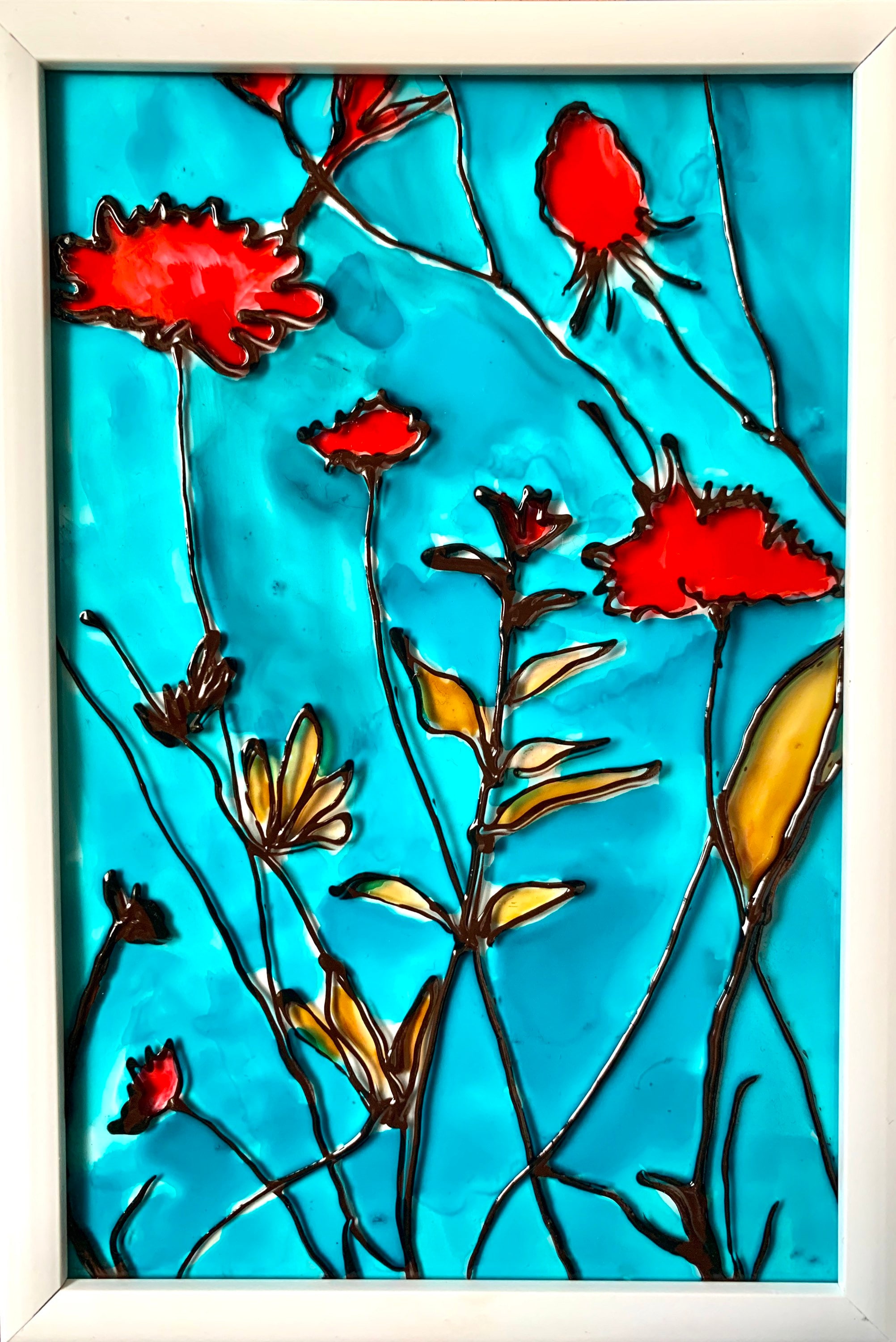 Original painting on glass with stained glass paints hand Etsy