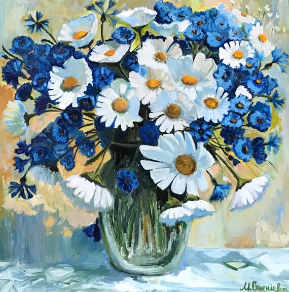 Painting with "Camomiles and Cornflowers" Oil