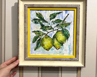 Lemons original oil painting on canvas/By Marina Stognieva , Ukrainian Artist