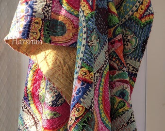 Kołdra indyjska, dwustronna, patchworkowa, narzuta na łóżko, pościel w stylu boho, vintage, narzuta na sofę, koc w stylu hippisowskim, kołdry, narzuta na stół, krzesło, pokrowiec na patio