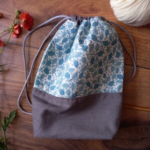 Small project bag, Knitting bag, crochet bag, sewing bag, craft storage