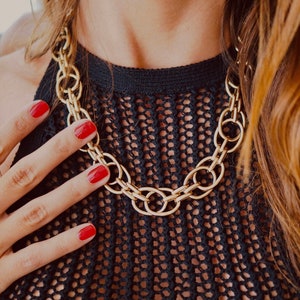 Curb Chain Necklace | 14k Venetian Gold | Chunky Chain Necklace | Round Chain Necklace | Anniversary Gift | Layering Necklace CONCORDE
