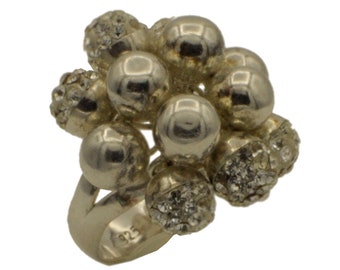 GEOMETRIC QUARTZ RING Ball ring Silver ring Women's ring Semi-precious stone ring Fashion ring Cocktail ring