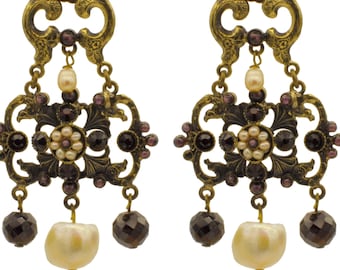 Piedra semipreciosa, Pendientes originales, Joyería vintage, Regalo de mujer