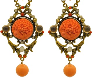 Coral Original Ohrringe, Vintage Schmuck, Damengeschenk