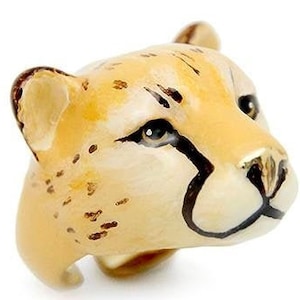 CHEETAH RING, animal ring, Enamel ring, Cocktail ring, mens ring, Statement ring