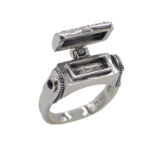 VINTAGE POISON RING sterling silver poison ring, s