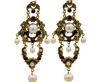 PERLA CULTIVADA, Pendientes originales, Joyas vintage, Regalo mujer